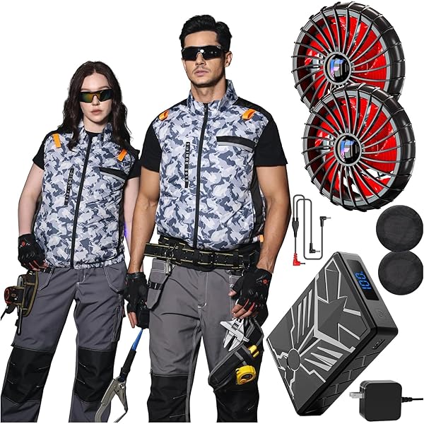 Amazon.co.jp: [風神マン] 50V 空調作業服 半袖 ファン